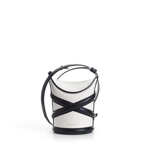 ALEXANDER MCQUEEN 1690$ The Curve Bucket Bag - Ivory, Harness, Shoulder Strap - Picture 1 of 13