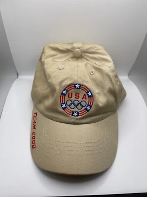 Olympics 2008 Team USA Hat Adult Strapback Khaki Baseball Dad Cap Beijing - Image 1 of 4