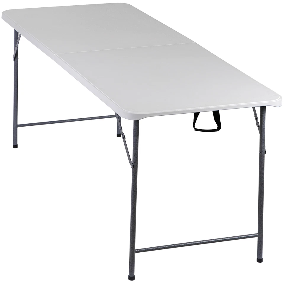 6FT Folding Table Portable Fold-in-Half Plastic Table w/Handle for Picnic Party  - Image 1 of 4