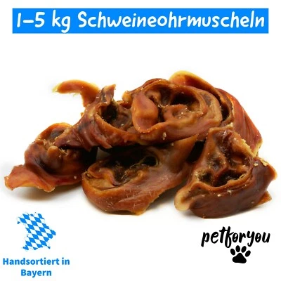 Schweineohrmuscheln für Hunde | 1-10 kg | Leckerlie Kauartikel wie Schweineohren - Bild 1 von 4