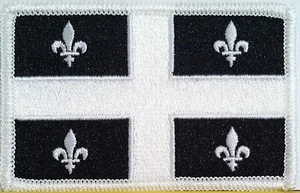 Quebec Canada Tactical Flag Iron-On Patch Black & White MC ARMY Biker Emblem  - Picture 1 of 1