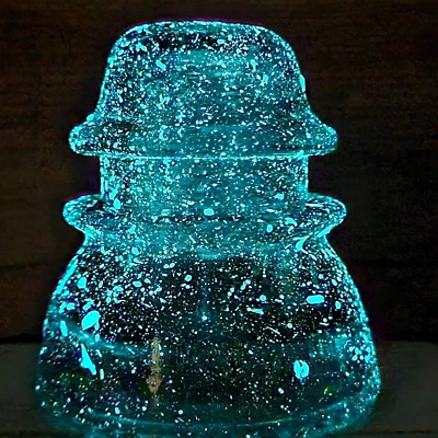 Glow In The Dark Hemingray 42  Vintage Glass Insulator Green Random Effect WOW - Image 1 of 4