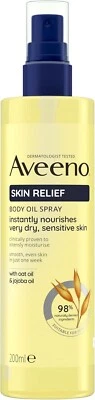 Aveeno Skin Relief Body Oil Spray 200ml For All Skin Types Triple Oat Complex UK - Image 1 of 3