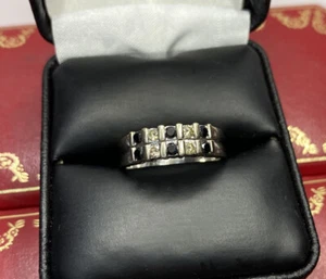 WoW 14k Weißgold schwarzer Diamant Band Braut Hochzeit 4,3 Gramm Ring Set 7 3/4 - Bild 1 von 8
