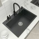 Stainless Steel Kitchen Sink With Knife Holder Single Bowl Dark Grey Wash Basin