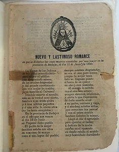 PLIEGO DE CORDEL.BADAJOZ, 5 MUERTES COMETIDAS POR UNA MUJER, BILBAO, ca. 1880 - Imagen 1 de 3