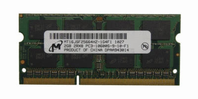 Micron 2GB Memory Ram 2RX8 PC3 10600S-9-10-F1 MT16JSF2566HZ-1G4F1 Used DDR2 - Image 1 of 2
