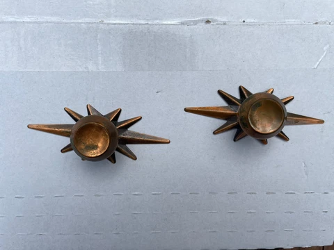 Pair Amerock Starburst Backplates Copper Cabinet Hardware MID CENTURY MODERN Cover