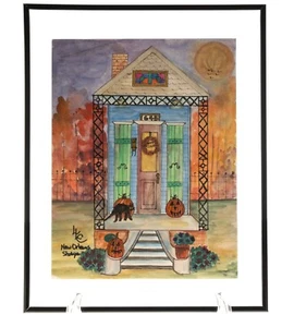 Original New Orleans Shotgun House Watercolor Painting by Lisa Carriere 9x12in - Picture 1 of 13