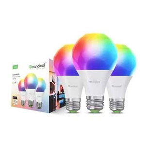 3 Pack Nanoleaf Essentials A19 Smart Bulb 60W Color Bright White Thread BT - New - Bild 1 von 11