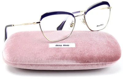 Miu Miu VMU 51 NV Noir Eyeglasses TFI/1O1 Pale Gold / Violet Transparent 54mm - Image 1 of 4