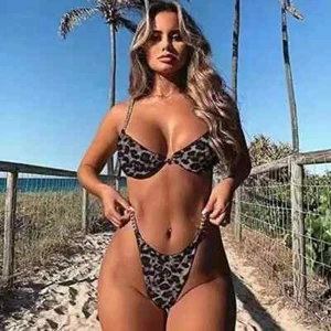 Sexy Metal Chain Strap Bikini Set 2 Piece Swimsuit Bathing Suit, Size: Small - Picture 1 of 9