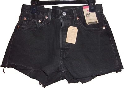Pantalones Cortos Vaqueros LEVI'S 501 Negros 2" Botón Mosca Talla: 28 Nuevos con Etiquetas $48 Foto 1 de 3