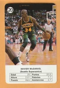 Xavier McDaniel Seattle Supersonics 1988 Fournier NBA Estrellas #20 8U - Imagen 1 de 2