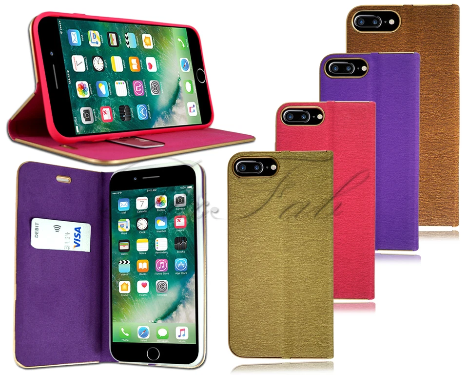 For Apple iPhone 5s 6s 7 Plus New Stylish Leather Flip Stand Wallet Phone Case   - Image 1 of 1
