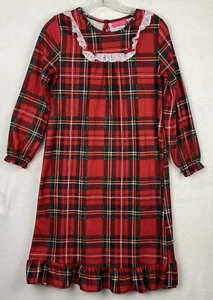 Saint Eve Kids Size L (10/12) Red Plaid Flannel Nightgown Long Sleeve - Picture 1 of 9