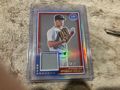 Brennan Phillips 2023 Panini USA Baseball Stars & Stripes Material Holo /50  4-C - Image 1 of 2