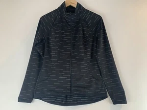 Lucy Active wear Tech Black Running Peplum Top Full Zip Up Sweatshirt Women's M - Picture 1 of 10
