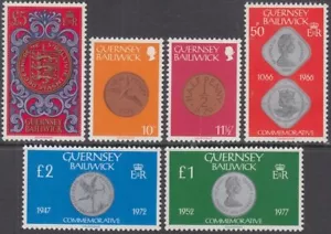 GUERNSEY Sc#199-203A EDICIÓN DE MONEDAS SIN MONTAR O NUNCA MONTADA - FALTAN 5p BAJO VALOR - Imagen 1 de 1