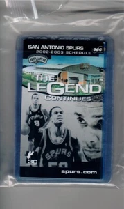 POCKET SCHEDULE San Antonio Spurs (2002 - 2003 Season) Tim Duncan NBA Basketball - Picture 1 of 3