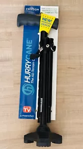 New Drive Medical HurryCane Freedom Edition Folding Cane with T Handle Black - Picture 1 of 4