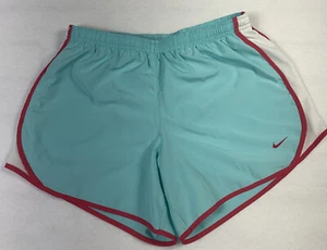 Nike Girls Dry Tempo Running Shorts size XL lined seafoam green pink trim 26x4.5 - Picture 1 of 10