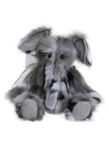 Charlie Bears 2024 - Earl Stuffed Elephant Teddy Bear Grey - Fully Jointed MFN