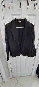 Vintage Courtenay Womens Long Sleeve Jacket Blazer Size 10 Black Red Striped - Picture 1 of 7