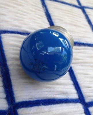 new GE mint VINTAGE blue 7 &1/2 WATT S11 night LIGHT BULB 7.5s11 sign 11880 nos - Image 1 of 4