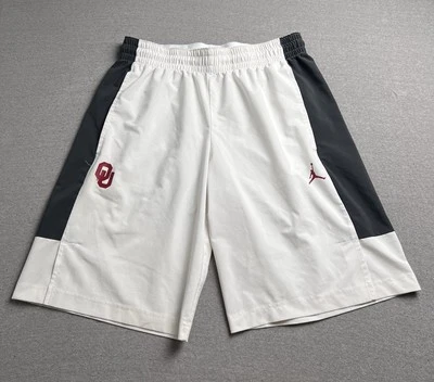 Jordan Oklahoma Sooners Shorts Mens L White Nike OU Training Performance - Image 1 of 4