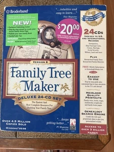 Brøderbund Family Tree Maker Version 8 , 24 CD-ROM - Picture 1 of 2