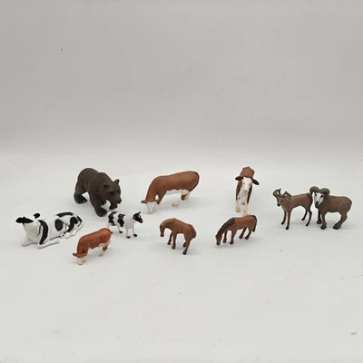 Diorama Simulated Animal Model Farm Forest Dairy Cow Scene Dog Horse Bear Doll - Image 1 of 4