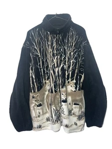 Trail Crest Jacket Large Wolf Coyote All Over Print Snow Outdoors Full Zip - Picture 1 of 4