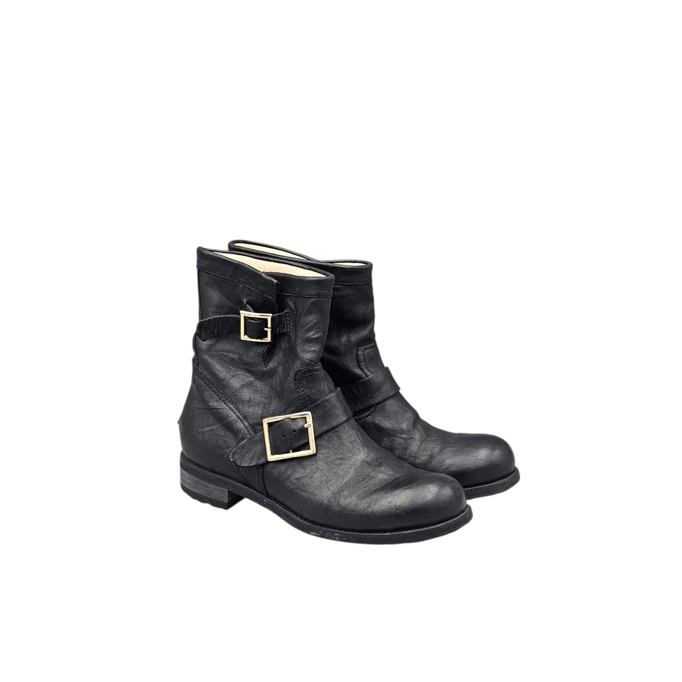Botas de moto Jimmy Choo para mujer talla 9,5 EE. UU./39,5 EN MUY BUENA CONDICIÓN vintage juveniles hechas en Italia Foto 1 de 4