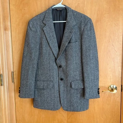 Kuppenheimer Mens 44R Herringbone Wool Blazer Sport Coat Jacket Gray Size 44R - Image 1 of 4