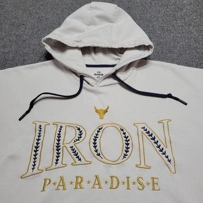 Under Armour Hoodie Mens Extra Large Bone Project Rock Iron Paradise Rival UA - Image 1 of 4