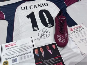 CAMISETA FIRMADA RETRO WEST HAM UNITED MAS BOTA PAOLO DI CANIO CON COA - Imagen 1 de 13