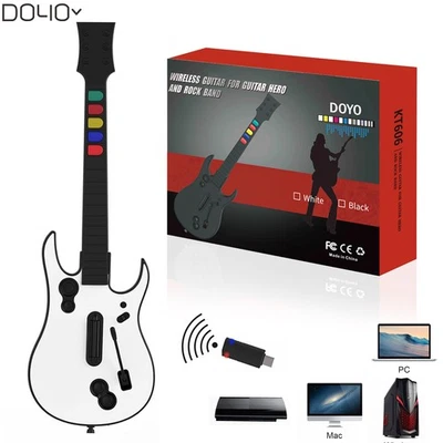 1x Controlador de guitarra inalámbrico blanco para PS3 PC Guitar Hero 3/4/5 Rock Band 1/2 Foto 1 de 4