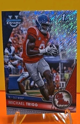 2023 Bowman Chrome U Michael Trigg #128 "Bowman 1st Shimmer" Ole Miss Rebels - Image 1 of 4