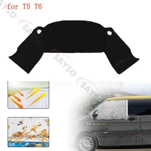 Black Car Windscreen Cover Sun Shield Front Windshield For V-W T5 T6 Camping - Picture 1 of 12