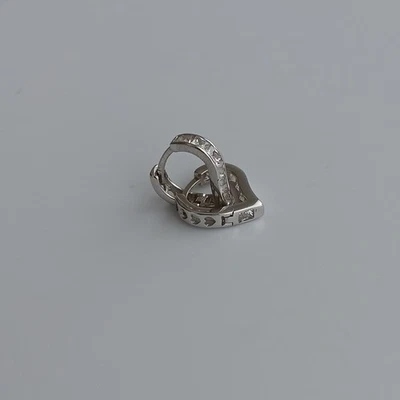 Pendientes de aro pequeños de oro blanco de 18 quilates con oreja de 10 mm estampados Au750 unisex NUEVO Foto 1 de 4