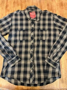 EMS EASTERN MOUNTAIN SPORTS Brown Plaid Tech L/S Btn SHIRT Men's L - Picture 1 of 4