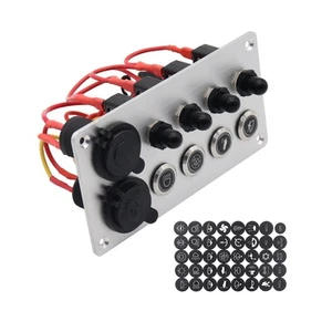4 Ways Rocker Switch Panel Accessories Waterproof Double USB for Boats - Picture 1 of 6