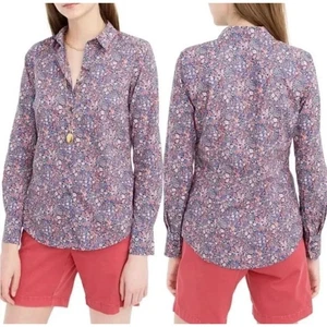 J. Crew x Liberty Arts Stoff Kajako Blumenmuster schmal perfektes Hemd 14 - Bild 1 von 6