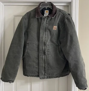 Vintage Carhartt Canvas Green Insulated J22 MOS Detroit Arbeitsjacke Herren Gr. M! - Bild 1 von 8