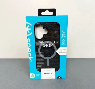 Speck Candyshell Grip iPhone 16 Pro Case Magsafe Antimicrobial Black Glitter New - Image 1 of 4