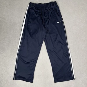 Vintage Y2K Nike Trainingshose Herren XL Navy Baggy Wide Leg Zip Striped Windbreaker - Bild 1 von 10