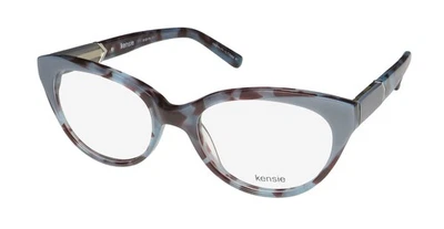 NEW KENSIE ASPIRE EYEGLASS FRAME 50-17-135 FULL-RIM CAT EYE PLASTIC BLUE WOMENS - Image 1 of 4