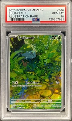 PSA 10 - BULBASAUR - 166/165 - POKEMON 151 EN-MEW IR FULL ART ENGLISH - Image 1 of 4
