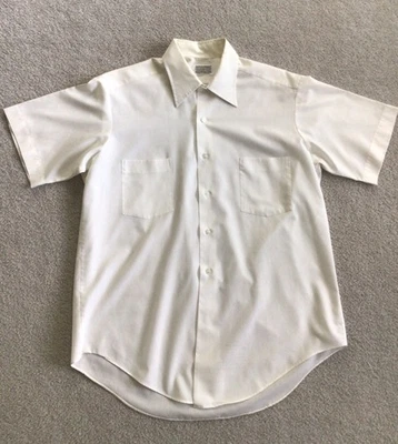 VTG Sears Perma Prest Shirt Mens Sz 16 Off White Button Up Short Sleeve - Image 1 of 4